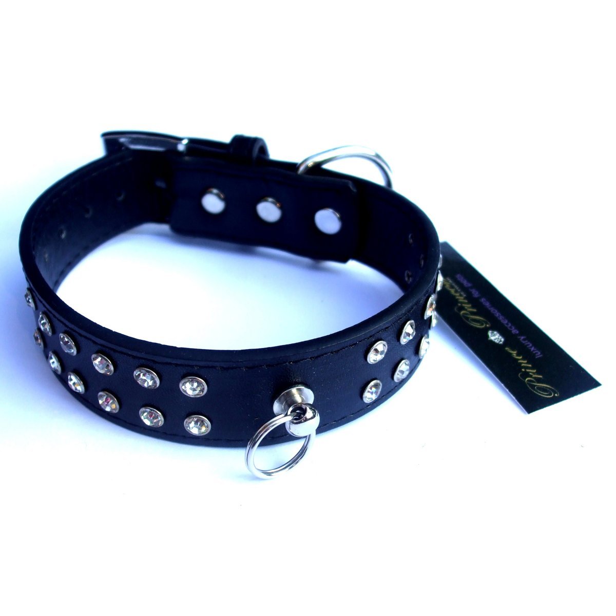 Diamante Collar Lead Set - Black - PawsLoft