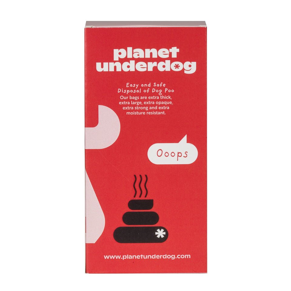60 Planet Underdog Compostable Dog Poop Bags - Red Box - PawsLoft